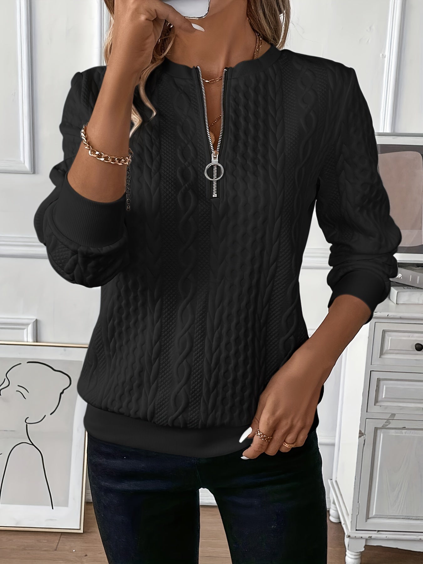 Grace™ | Classic Knit Zipper Cardigan